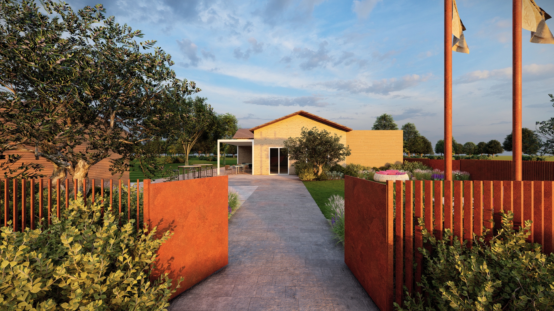 Progettazione giardino d'ingresso del Golf Club di Faenza