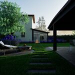 Progettazione giardino privato render